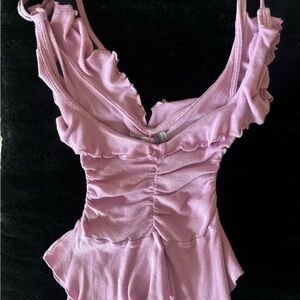Urban Outfitters Fairy Ruffled Pink Top